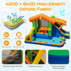 Inflatable bounce house water park with slide, made of durable 420D and 840D Oxford fabric, perfect for summer fun.