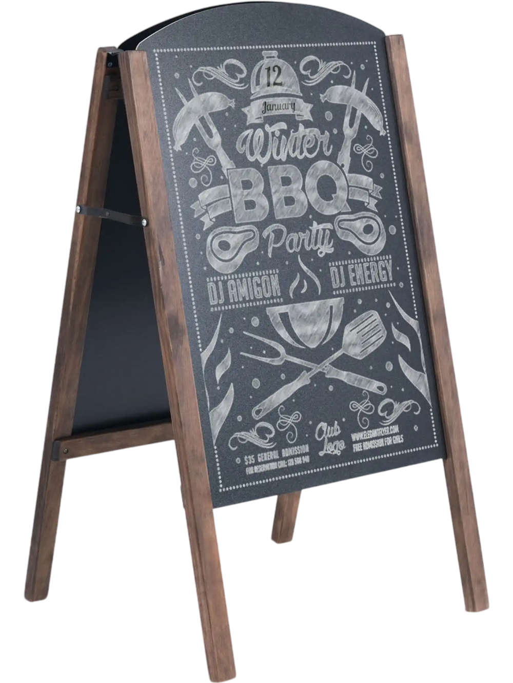 31.5 Inch Wood A-Frame Sidewalk Signage Chalkboard