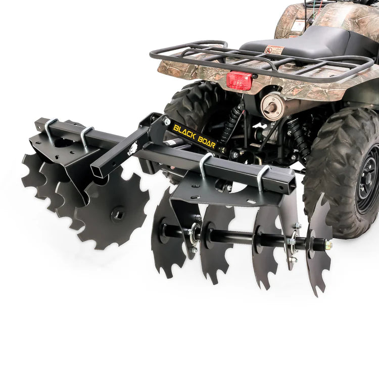 Black Boar 66001 ATV Disc Harrow Implement with Adjustable Sides New