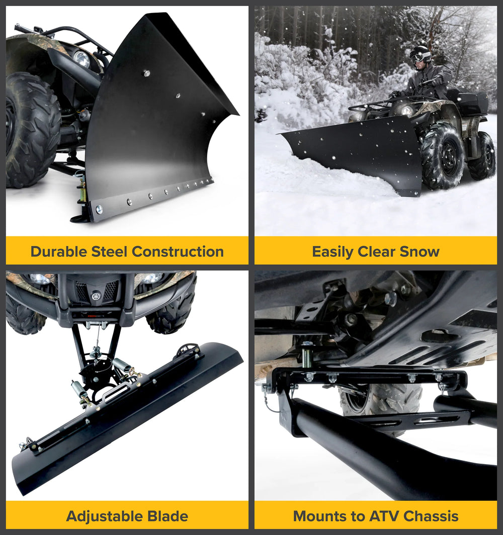 Black Boar 66016 ATV Snow Plow 48" Adjustable Blade New