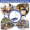 Folding platform cart dolly with black vinyl body, 660lbs capacity, ideal for home, garden, and warehouse handling.