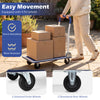 Folding platform cart dolly with 4 PU wheels, 660 lbs capacity, ideal for home or office use, shown with stacked boxes.