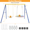 Extra-large A-shaped swing stand in yellow, made of high-grade steel, supports 660 lbs, ideal for backyard swings.