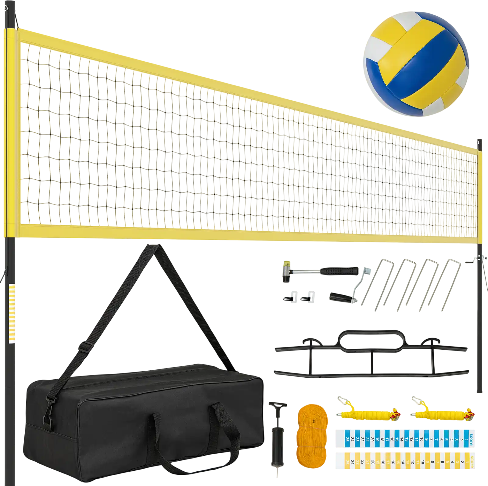 Costway Portable Outdoor Volleyball Net Set Heavy-Duty System 35309275 New