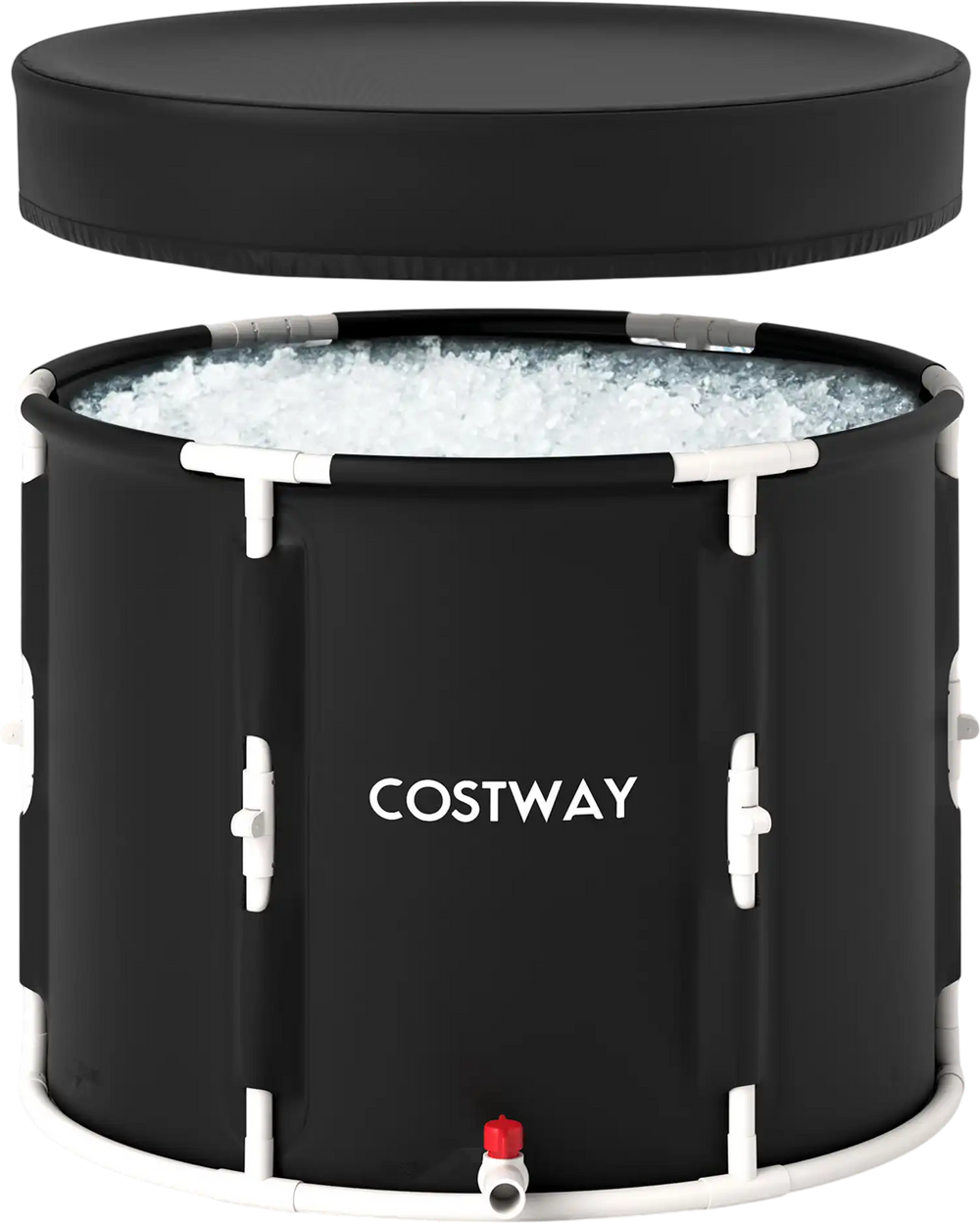 66 Gal Foldable Ice Bath Tub with Lid for Adult