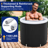 Outdoor ice plunge tub featuring 6 thickened supporting rods, 1100 lbs capacity, and protective inflatable lid for.