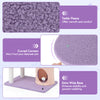 Multi-level 66-inch purple cat tree with plush perch, sisal scratching posts, and cozy hideaway for playful cats.