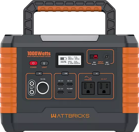 WattBricks MP1000 Portable Power Station Solar Generator 1000W 999Wh New