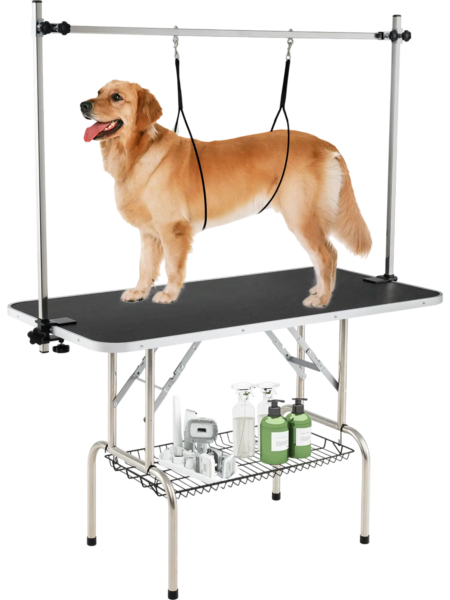 Costway Foldable Dog Grooming Table Height Adjustable Arms 12384242 New
