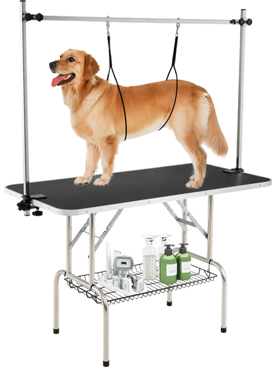 Costway Foldable Dog Grooming Table Height Adjustable Arms 12384242 New