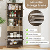 Modern freestanding storage cabinet with 4 doors, 1 drawer, and adjustable shelf for versatile organization in oak.