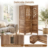 Folding room divider with tree cutout design, rustic brown finish, and solid supporting legs for added stability.