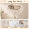 Cozy top perch made of soft plush fabric and thick PP cotton, perfect for cat relaxation and comfort.