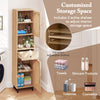 67-inch tall bathroom cabinet with 2 doors, adjustable shelves, and PE rattan design for stylish storage in small.