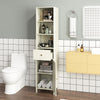 67 Inch Tall Bathroom Cabinet, Narrow Floor Cabinet with Fluted Door-Beige - Gallery View 1 of 11