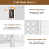Wood room divider with tree-inspired patterns and 180° rotating hinges, ideal for privacy in any indoor space.