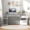 67 Inch Computer Desk with Monitor Stand & File Drawer-White - Gallery View 1 of 10