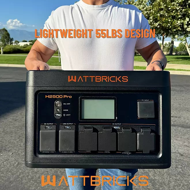 WattBricks H2500Pro Portable Power Station Solar Generator 2500W 2048Wh New