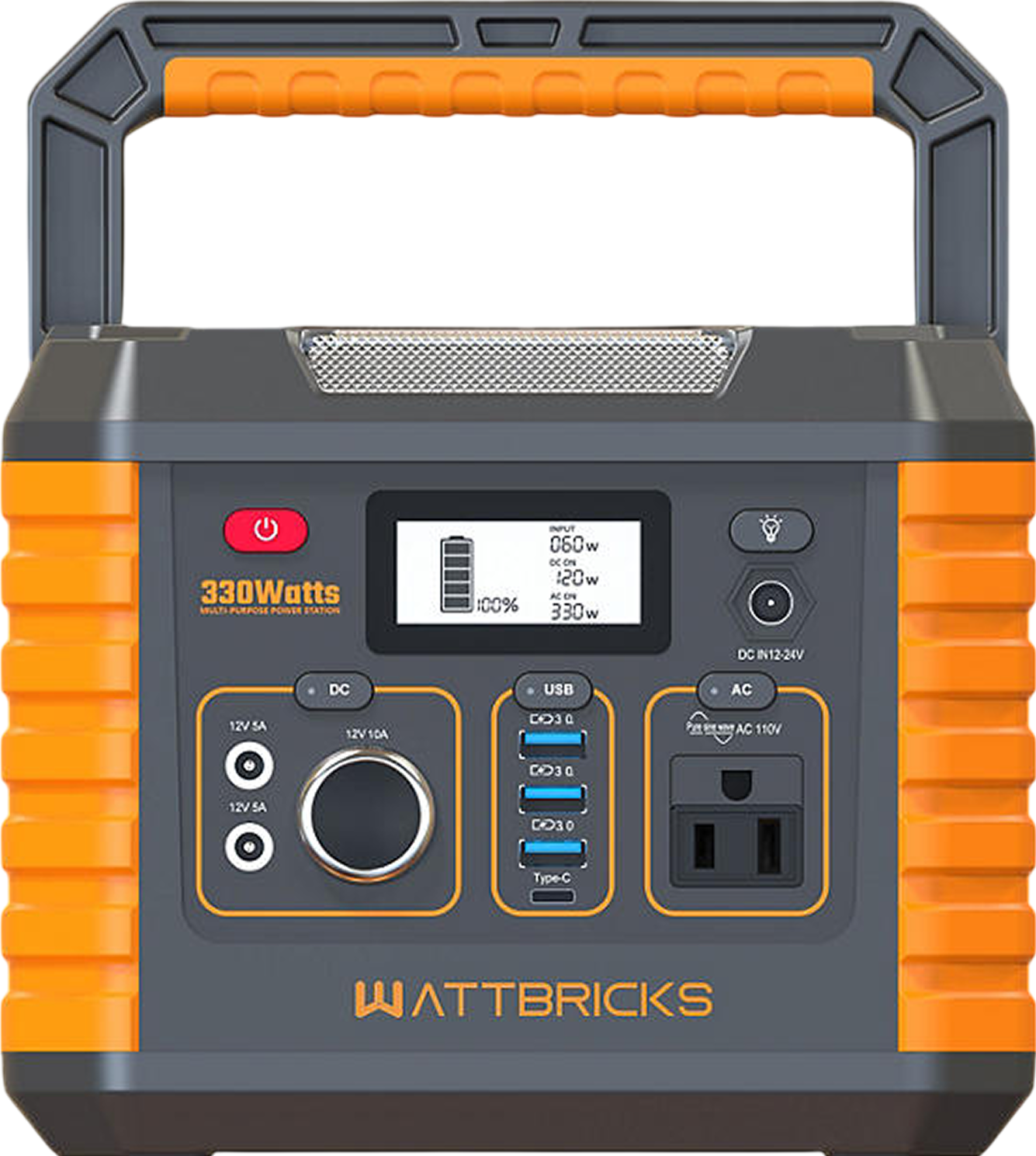 WattBricks MP330 Portable Power Station Solar Generator 330W 288Wh New
