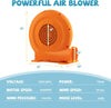 750W air blower with a 15-inch diameter, designed for inflatables, featuring a 25ft wire and GFCI plug for safety.