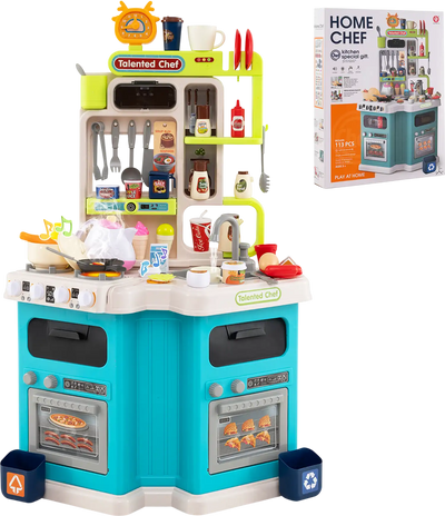 Costway Kids Corner Play Kitchen Realistic Sounds Lights 28775239 New