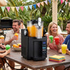 The 68 oz Frozen Drink Maker in black creates slushies and ice cream quickly, perfect for outdoor gatherings.