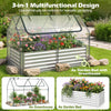 Galvanized raised garden bed with cover, featuring roll-up windows and breathable mesh, ideal for versatile gardening.