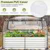 Galvanized raised garden bed with premium PVC cover, featuring roll-up windows and mesh screens for plant protection.