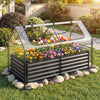 68 x 33 x 21 Inch Galvanized Raised Garden Bed with Cover-Black - Gallery View 1 of 10