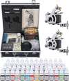 Yescom Tattoo Machine Kit 2 Guns LCD Power Supply 40 Color Inks & Case New