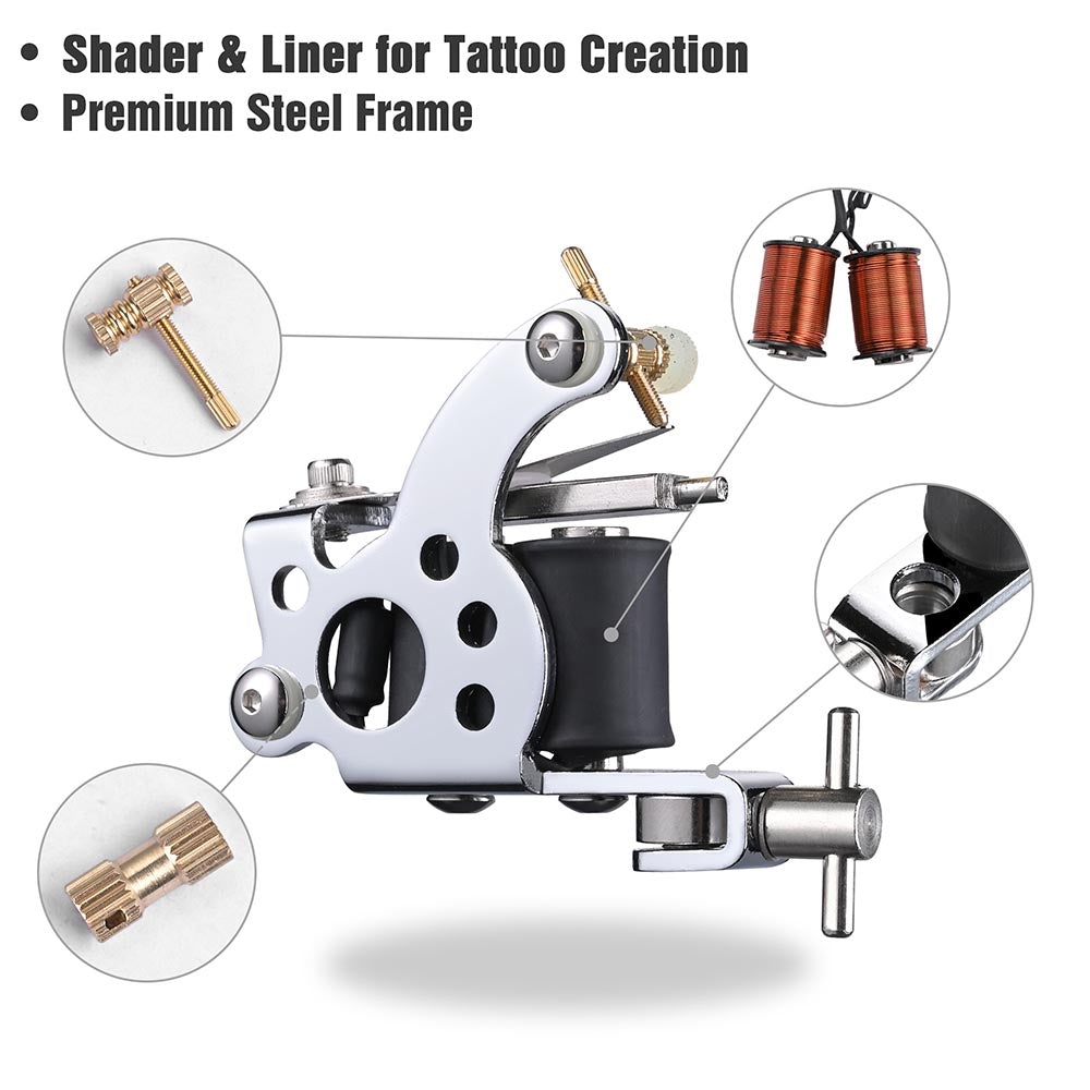 Yescom Tattoo Machine Kit 4 Guns w/ LCD Power Supply 40 Color Inks New ...