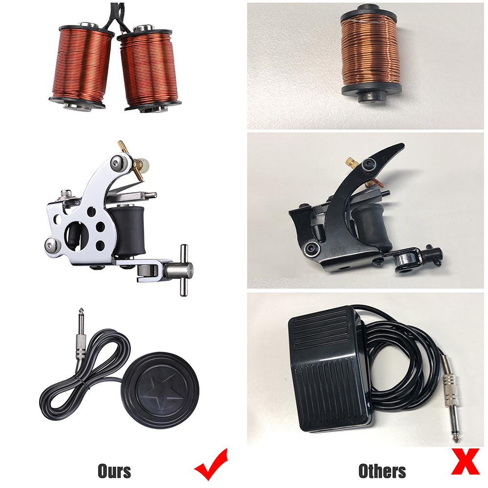 Yescom Tattoo Machine Kit 4 Guns w/ LCD Power Supply 40 Color Inks New ...