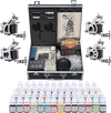 Yescom Tattoo Machine Kit 4 Guns LCD Power Supply 40 Color Inks & Case New