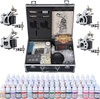 Yescom Tattoo Machine Kit 4 Guns w/ LCD Power Supply 54 Color Inks & Case New