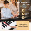 Portable 88-key foldable piano keyboard with light-up keys, ideal for beginners, featuring three teaching modes.