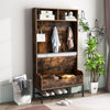 69 Inches Tall Hall Tree 4-in-1 Coat Rack with Seat Cushion and Shoe Storage-Rustic Brown - Gallery View 1 of 10