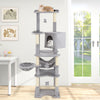 Multi-level 69-inch cat tree with cozy condo, top perch, and removable toys for climbing and resting. Ideal for playful.