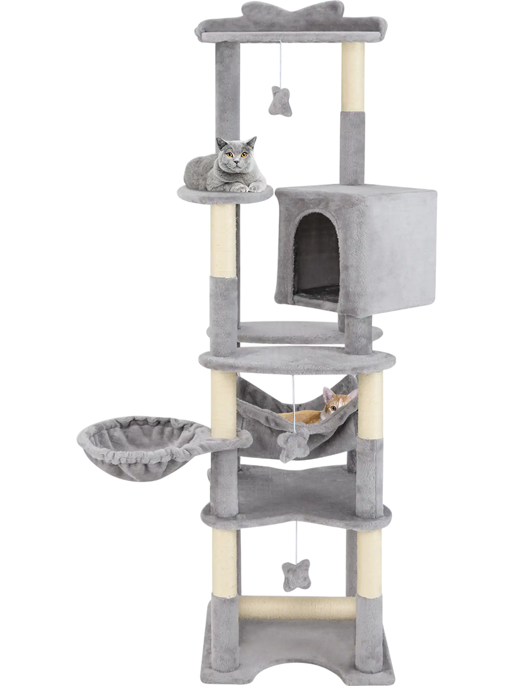 69 Inch Multi-level Cat Tree with Top Perch and Cozy Condo