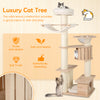 69-inch tall cat tree featuring a cozy top perch, plush cushions, and solid wood construction for safe play and.