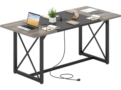 Costway 6' Conference Table Desk w/ Power Outlets Seats 6-8 13821232 New