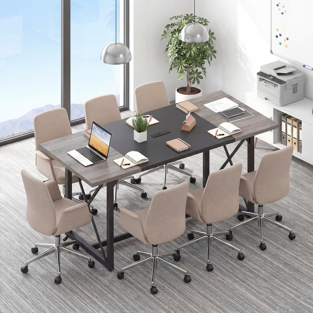 6FT Conference Table with Power Outlets Seats 6-8 People for Office-Natural - Gallery View 1 of 9