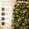 Half-shaped 6/7FT pre-lit Christmas tree with 293 PVC branch tips and 120 warm white LED lights for festive charm.