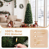 Pre-lit half artificial Christmas tree with 120 warm white LED lights, made of flame-retardant PVC for safe holiday decor.