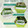 Raised garden bed with mini greenhouse and roll-up windows, providing optimal drainage and protection for plants.