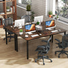 Large rustic brown conference room table seats 8-10, featuring a spacious 6 ft x 3 ft tabletop and built-in cable.