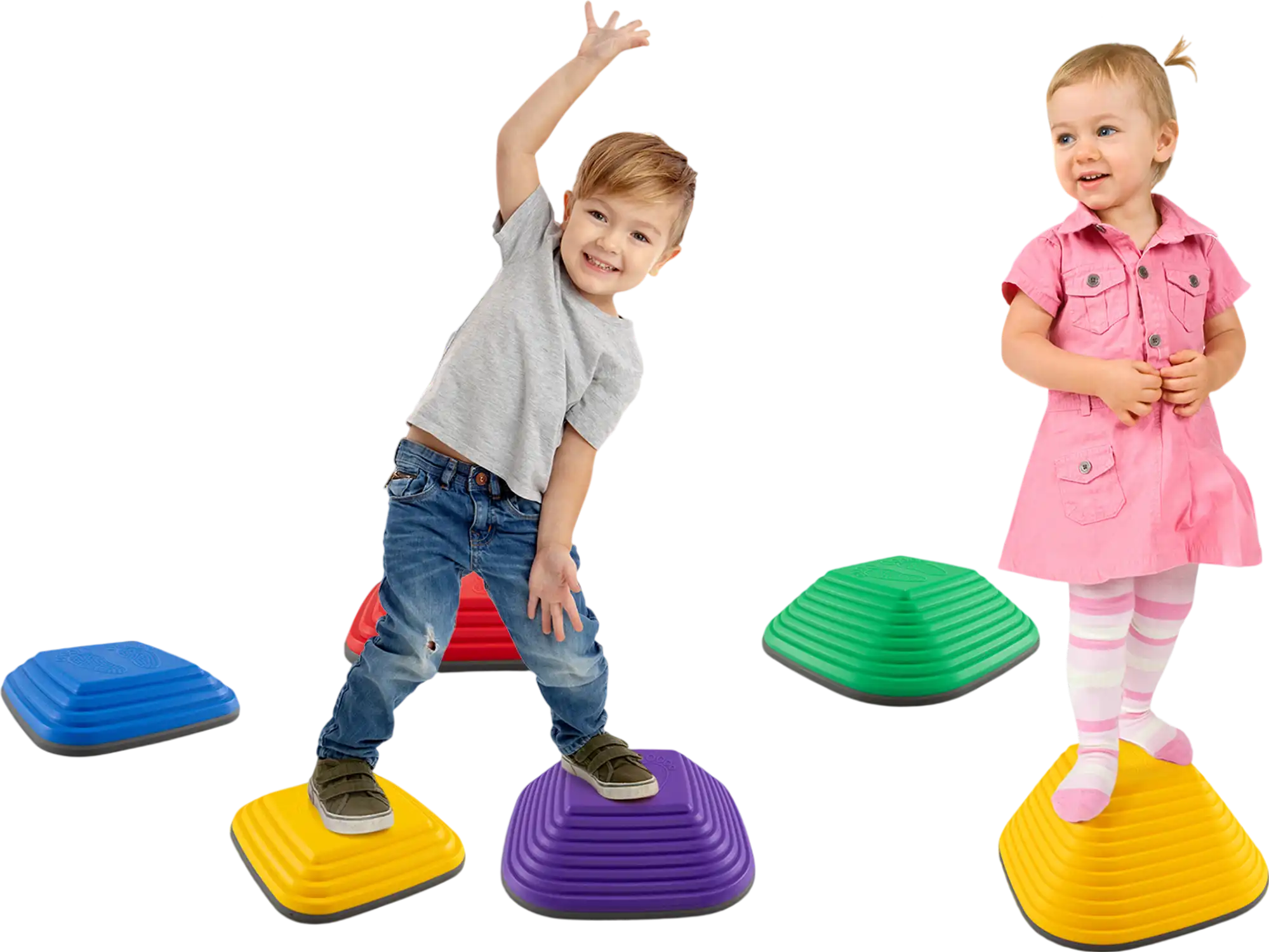 Costway Kids Stepping Stone Balance Blocks 6-Pc Multicolor 527943816 New