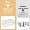 6-panel white HDPE dog playpen with locking door, lightweight, waterproof, ideal for indoor and outdoor pet containment.