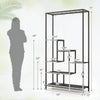6-tier black metal plant stand with 10 hooks, multi-level design for indoor plants, 71 inches tall, space-saving.