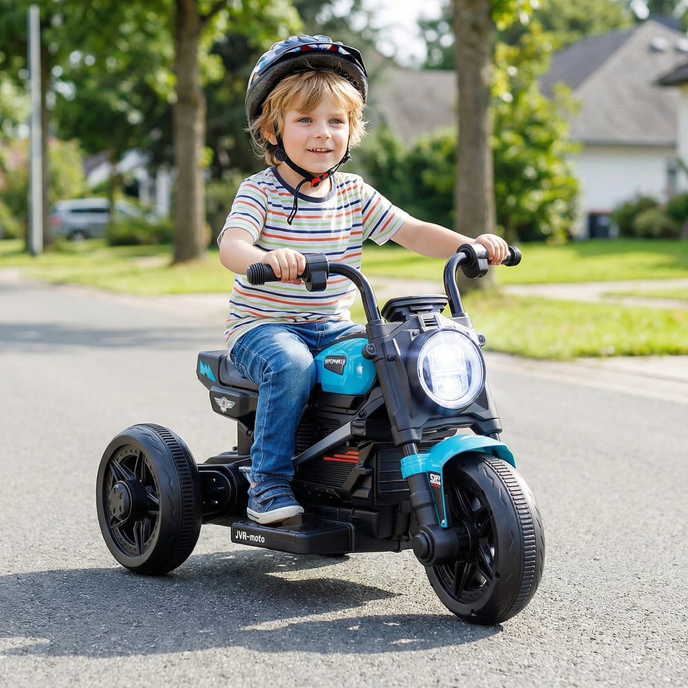 6V Kids Electric Motorcycle with LED Headlight and Music for Toddlers Aged 3-5-Blue - Gallery View 1 of 11