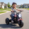 Kids electric motorcycle in pink with LED headlight, designed for toddlers aged 3-5, perfect for outdoor fun.